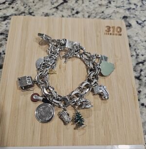 Sterling 925 Multi-Charm Bracelet all pieces are sterling